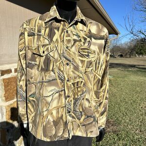 Classics‎ Advantage Wetlands Camouflage Shirt Mens Large Long Sleeve Pockets USA